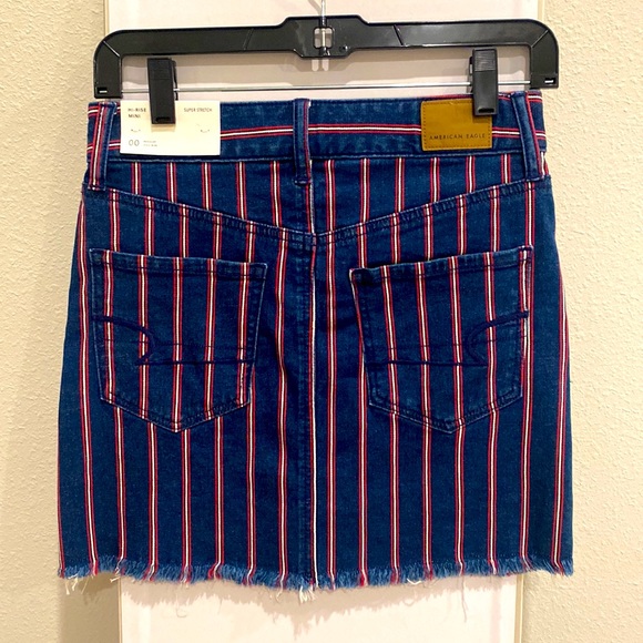 American Eagle Jean Skirt-Red & White striped. NWT - Picture 3 of 8